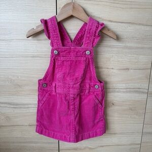 GAP Bright Pink Corduroy Overall Dress